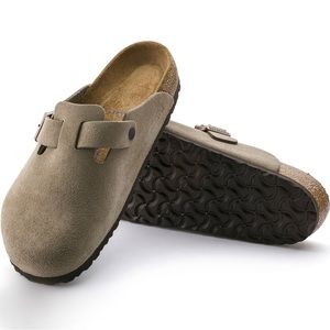 NEW Birkenstock clogs: suede taupe size 41 W9